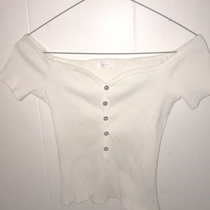 White off the shoulder crop top